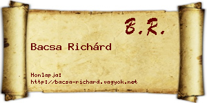 Bacsa Richárd névjegykártya