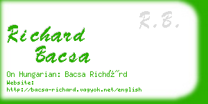 richard bacsa business card